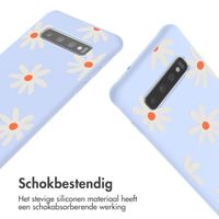 imoshion Siliconen design hoesje met koord Samsung Galaxy S10 - Lila Flower Distance