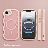 Selencia Wavy Backcover met MagSafe Apple iPhone 16e - Soft Pink