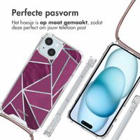 imoshion Design hoesje met koord Apple iPhone 15 - Bordeaux Graphic