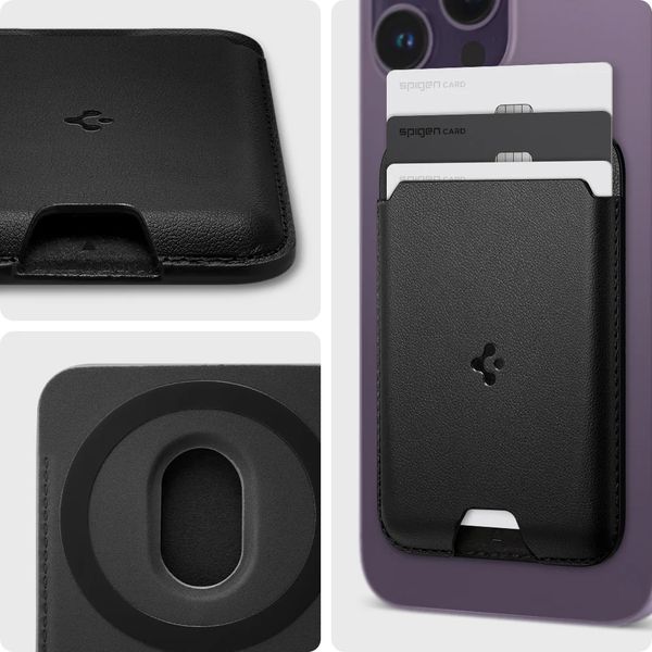 Spigen MagSafe Cardholder Valentinus voor Apple iPhone - 3 kaarten - Black