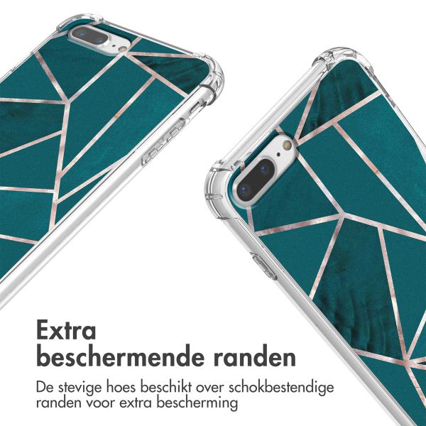 imoshion Design hoesje met koord iPhone 8 Plus / 7 Plus - Petrol Green Graphic