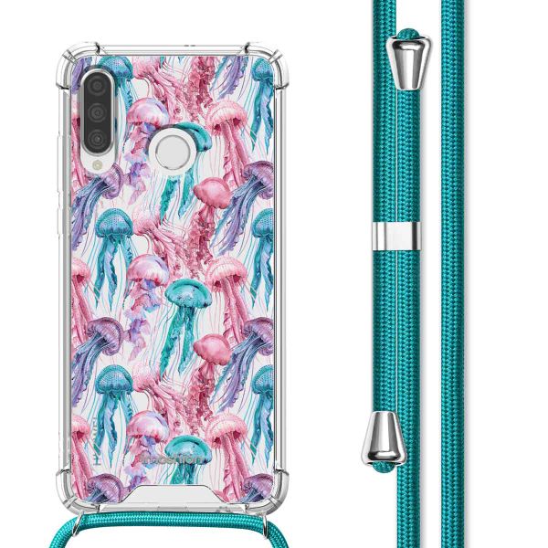 imoshion Design hoesje met koord Huawei P30 Lite - Jellyfish Watercolor