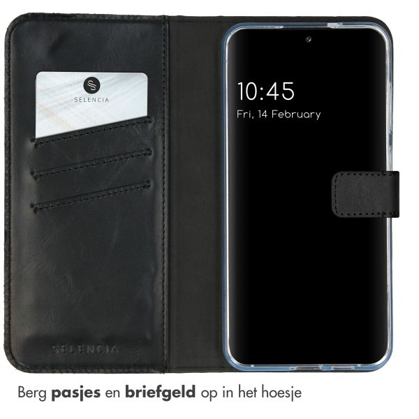 Selencia Echt Leren Bookcase Samsung Galaxy A25 (5G) - Blauw