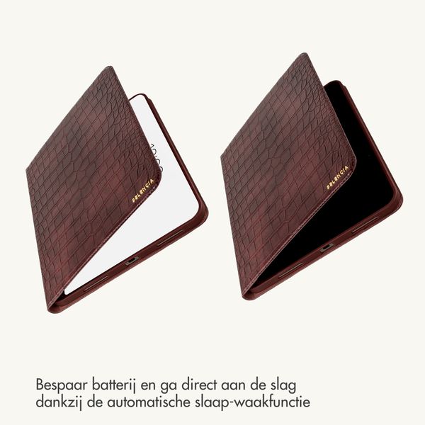 Selencia Croco bookcase Apple iPad Air 11 inch (2026) M4 / (2025) M3 / (2024) M2 / Air 5 (2022) / Air 4 (2020) - Burgundy