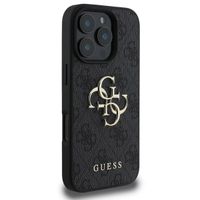Guess 4G Metal Logo Backcover Apple iPhone 16 Pro Max - Zwart