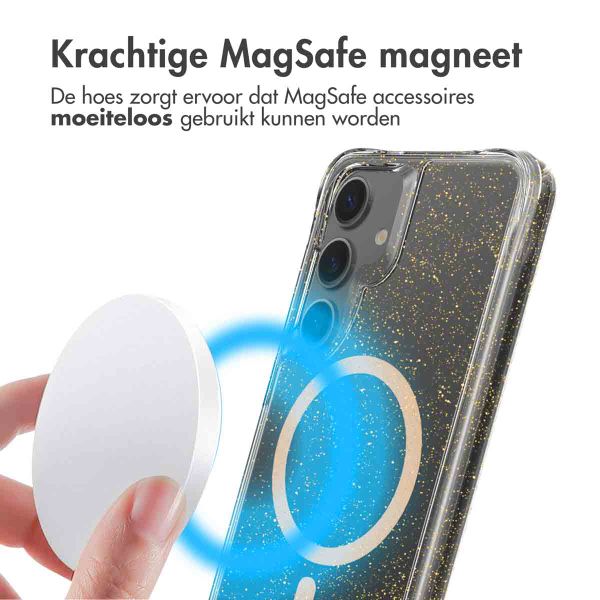 imoshion Clear Glitter Backcover met MagSafe Samsung Galaxy S24 - Goud