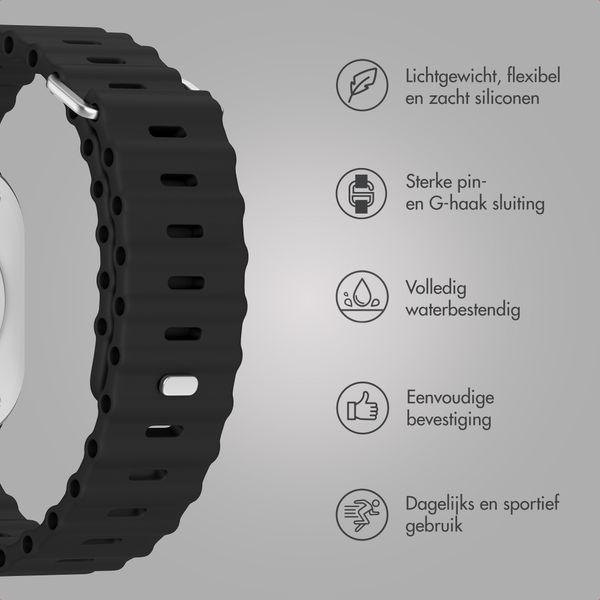Accezz Ocean bandje Apple Watch Series 1 - 9 / SE (38/40/41 mm) | Series 10 / 11 (42 mm) - Zwart
