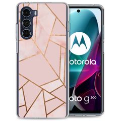 imoshion Design hoesje Motorola Moto G200 - Grafisch Koper / Roze