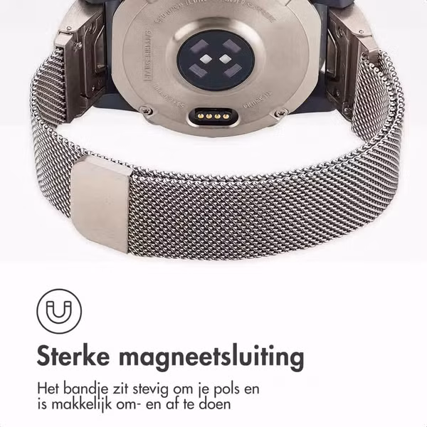 imoshion QuickFit® Milanees bandje  - Garmin 22 mm aansluiting - Maat L/XL - Starlight
