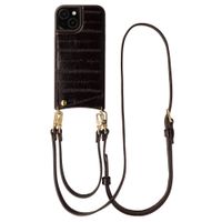 Selencia Nova Real Leather Back Cover with Card Holder Apple iPhone 15 - Dark Chocolate