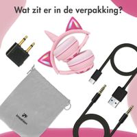 imoshion Draadloze Kinderkoptelefoon Unicorn LED Light - Decibelbegrenzer - Met AUX kabel - Pink / Hot Pink