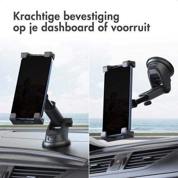 Accezz Tablet houder auto - Dashboard of voorruit - Verstelbaar - Universeel - Zwart