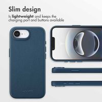 Accezz Leather Back Cover with MagSafe Apple iPhone 17e / 16e - Nightfall Blue