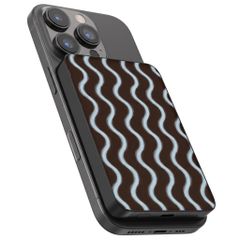 Selencia Vivid Powerbank 5.000 mAh - Draadloze Powerbank - MagSafe en Qi - Black / Wavy Baby Choco