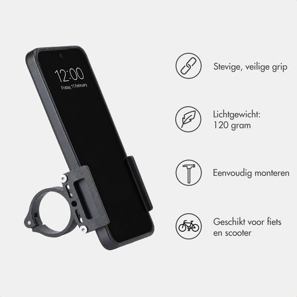 imoshion Mini Aluminium Telefoonhouder Fiets - Lichtgewicht - Universeel - Zwart