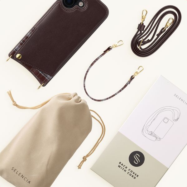 Selencia Nova Telefoonhoes met Koord en Pashouder Apple iPhone 17 - Checks