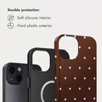 Selencia Vivid Back Cover with MagSafe Apple iPhone 13 - Happy Dots Chocolate