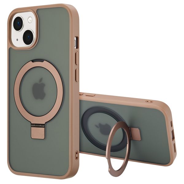 Accezz Ring Stand Backcover met MagSafe iPhone 14 - Brown