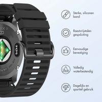 imoshion QuickFit® Stripe Siliconenbandje Garmin Watch | 26 mm aansluiting - Zwart