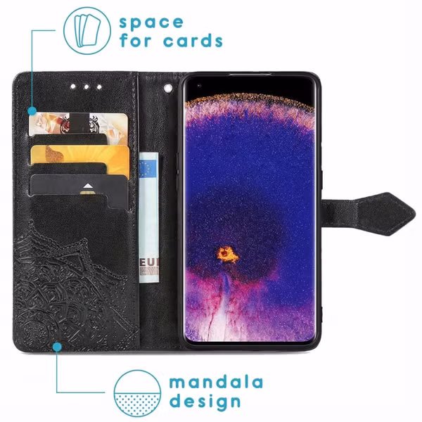 imoshion Mandala Bookcase Oppo Find X5 5G - Zwart