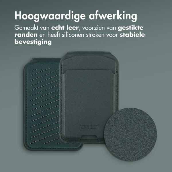 Accezz Leren Wallet met standaard - Geschikt voor MagSafe en Qi2 - Cedar Green