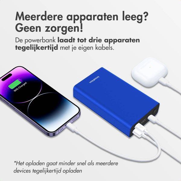 imoshion Ultra Series Aluminium | Powerbank 20.000 mAh - Snelladen tot 33 watt - Cobalt Blue