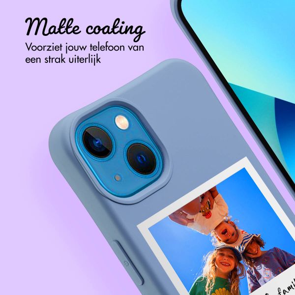 Gepersonaliseerd Color Backcover MagSafe met afneembaar koord en polaroid  iPhone 13 - Ash Blue