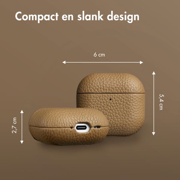 Accezz Echt Leren Case AirPods 4 - Taupe