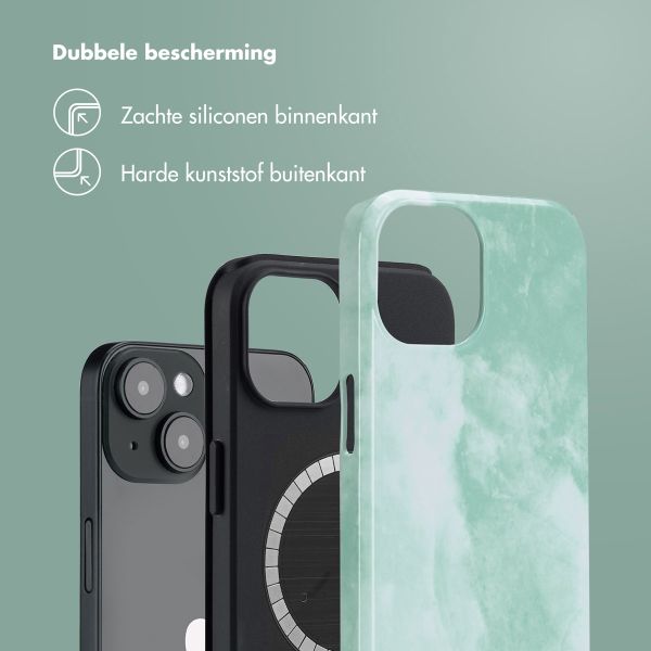 Selencia Vivid Tough Backcover met MagSafe Apple iPhone 14 - Marble Grayed Jade