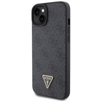 Guess 4G Logo Triangle Strass Backcover iPhone 15 - Zwart