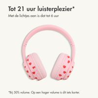 imoshion Draadloze Kinderkoptelefoon LED Light - Decibelbegrenzer - Met AUX kabel - Hartjes