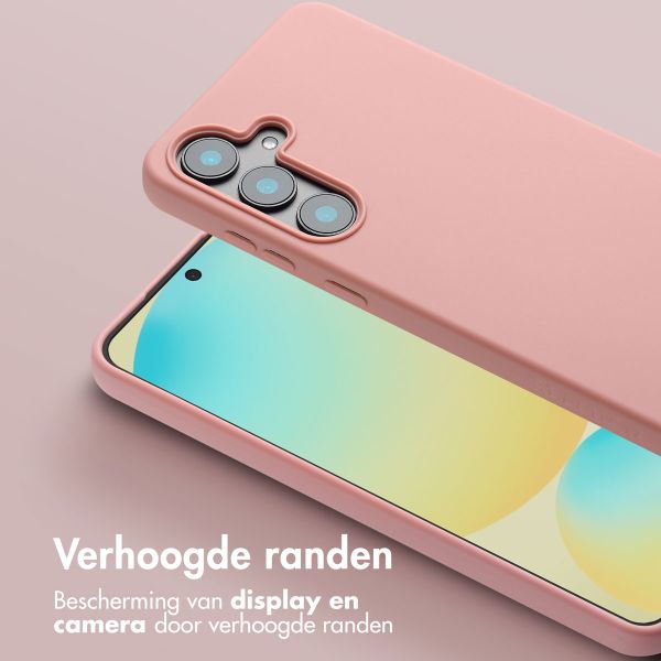 Selencia Siliconen hoesje met afneembaar koord Samsung Galaxy S25 FE - Sand Pink