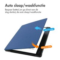 imoshion Canvas Sleepcover Bookcase Kobo Elipsa 2E - Donkerblauw