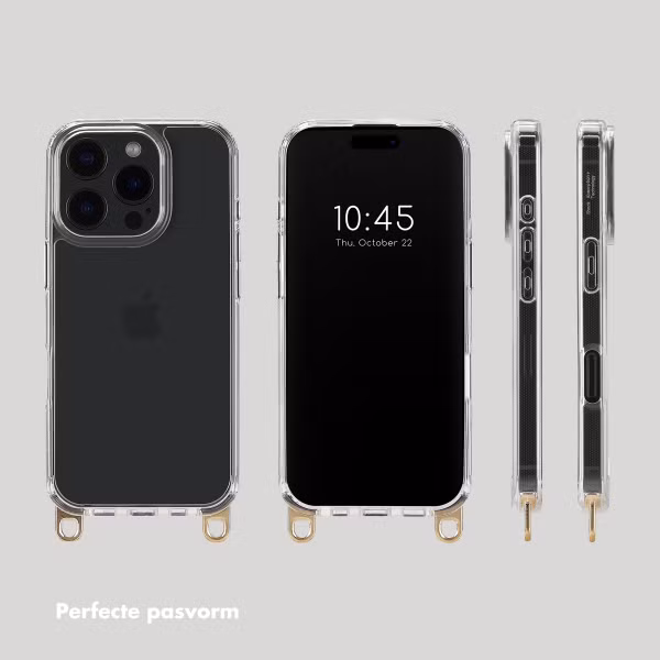 Selencia Backcover met afneembare haakjes Apple iPhone 16 Pro - Transparant
