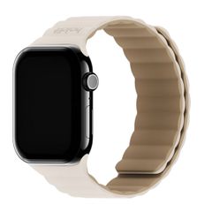 Holdit Siliconen bandje magneet Apple Watch Series 1 - 9 / SE (38/40/41 mm) | Series 10 / 11 (42 mm) - Light Beige / Beige