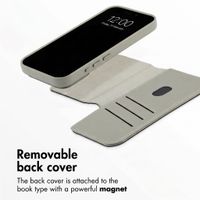 Accezz 2-in-1 Leather Bookcase with MagSafe Apple iPhone 18 Pro Max / 17 Pro Max - Light Grey