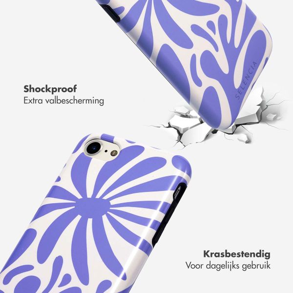 Selencia Vivid Backcover Apple iPhone SE (2022 / 2020) / 8 / 7 / 6(s) - Modern Bloom Sapphire Blue