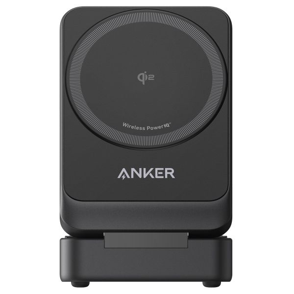 Anker MagGo | 3-in-1 Opvouwbare draadloze oplader - 15 Watt - Geschikt voor MagSafe en Qi2 - Zwart