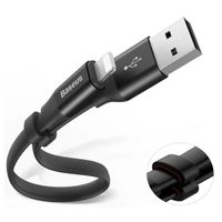 Baseus Nimble Series USB-A naar Lightning-kabel extra kort - 23 centimeter - Zwart