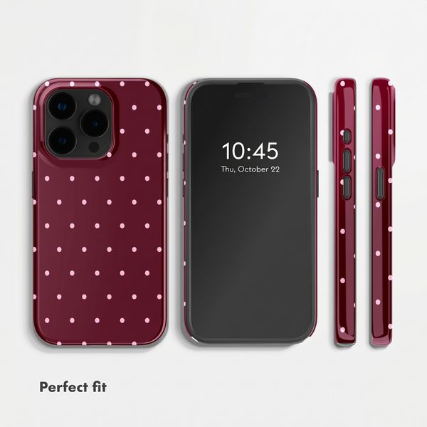 Selencia Vivid Back Cover Apple iPhone 15 Pro - Happy Dots Burgundy
