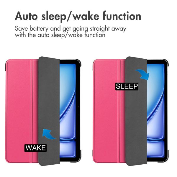 imoshion Trifold Book Case Apple iPad Air 11 inch (2026) M4 / (2025) M3 / (2024) M2 / Air 5 (2022) / Air 4 (2020) - Pink