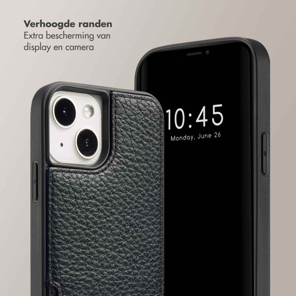 Selencia Nova Backcover met koord en pashouder iPhone 13 - Zwart