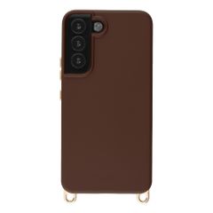 Selencia Rivièra MagSafe Backcover met afneembare haakjes Samsung Galaxy S22 - Choco Brown