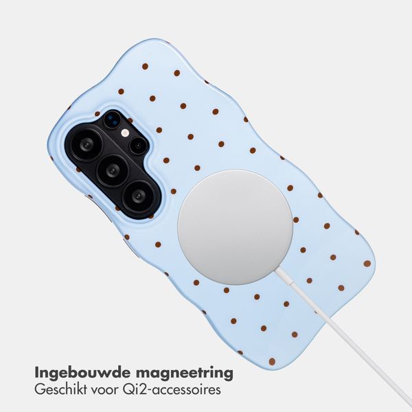 Selencia Vivid Wavy Backcover met MagSafe Samsung Galaxy S26 Ultra - Happy Dots Digital Sky
