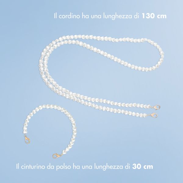 imoshion Backcover met koord + armband Apple iPhone 13 Pro - Parels Hartjes