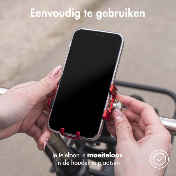 imoshion Telefoonhouder fiets - Verstelbaar - Universeel - Aluminium - Rood