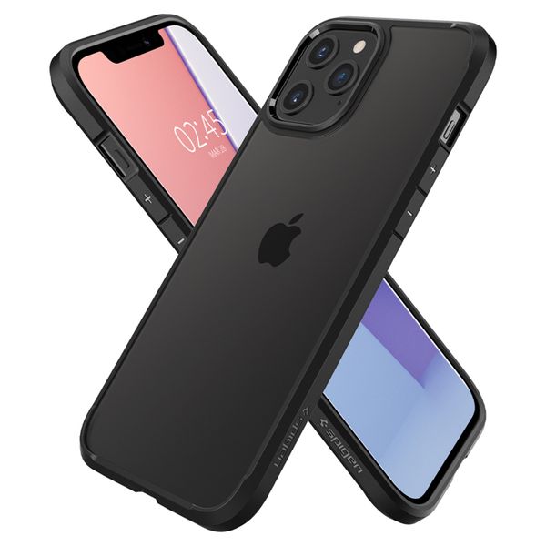 Spigen Ultra Hybrid Backcover iPhone 12 (Pro) - Zwart