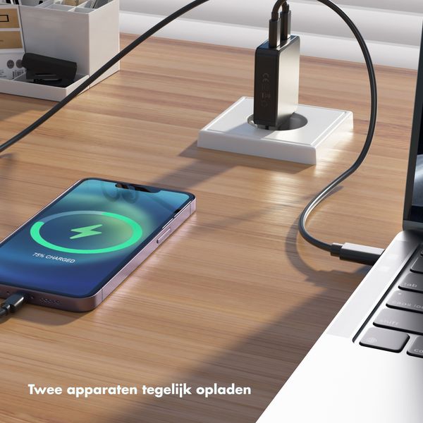 Accezz Ultra Slim GaN Oplader - 2x USB-C - 65W - Zwart