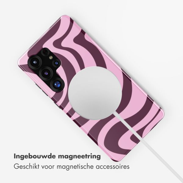 Selencia Vivid Backcover met MagSafe Samsung Galaxy S25 Ultra - Wavy Swirl Pink Plum