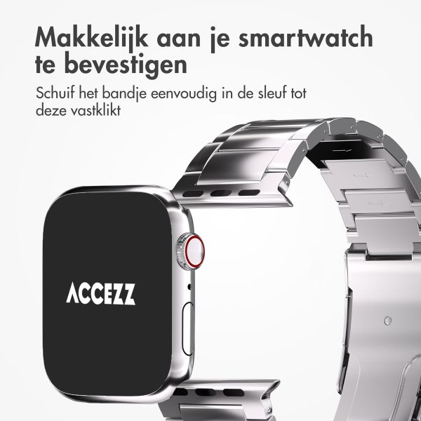 Accezz Mat Titanium bandje Apple Watch Series 1 t/m 9 / SE (38/40/41 mm) | Series 10 / 11 (42 mm) - Zilver